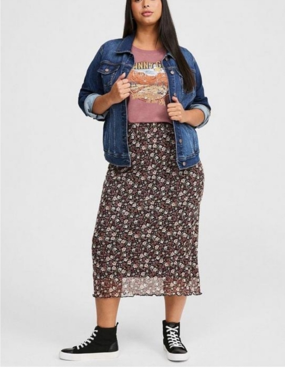 torrid Floral Midi Skirt